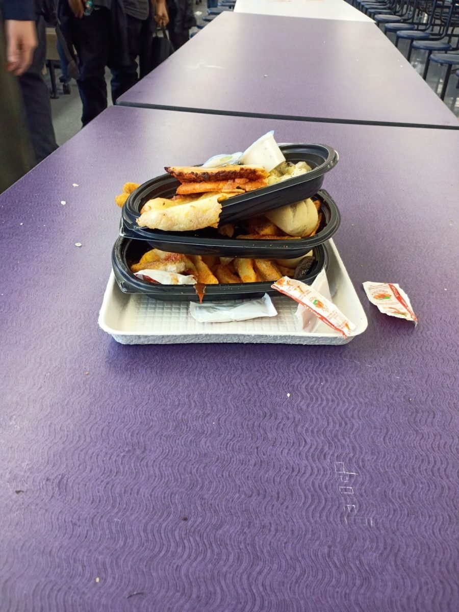 Intact food left on table