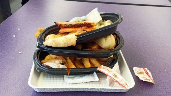 Intact food left on table